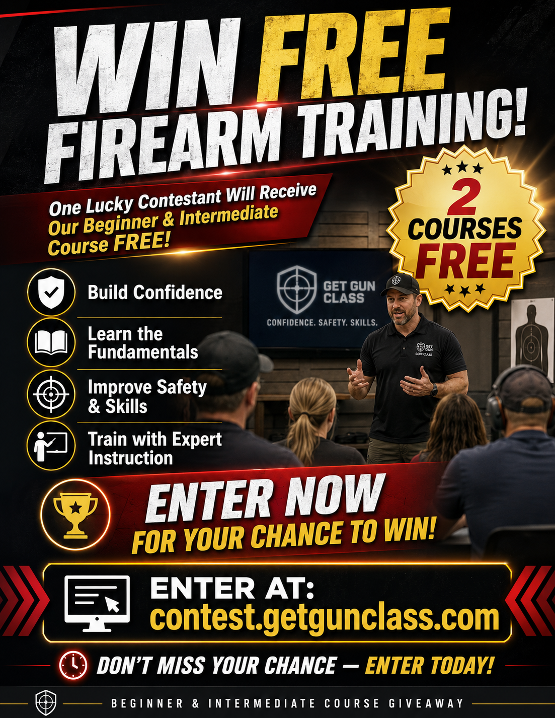 Win free firearm training contest flyer